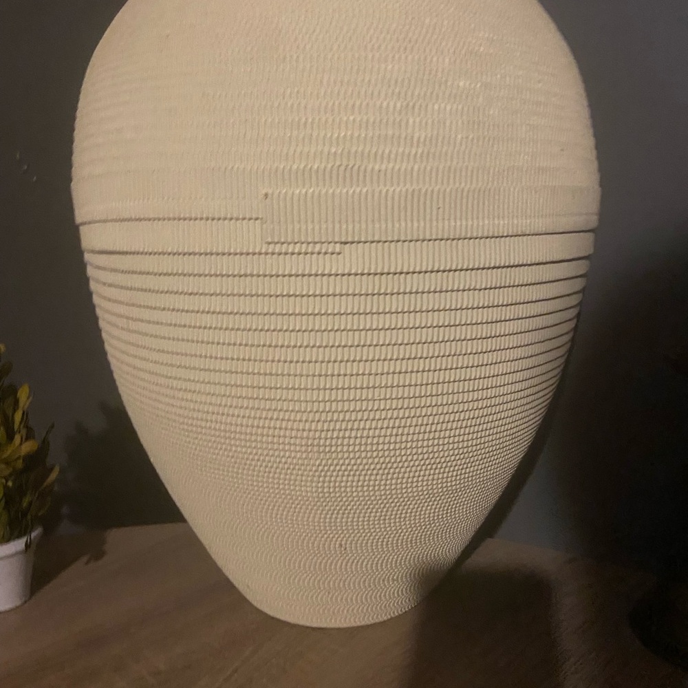 Flute Chicago Vase Huge Copper Rim Cream Beige Corrugated Cardboard Xlarge